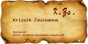 Krizsik Zsuzsanna névjegykártya