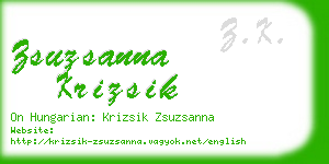 zsuzsanna krizsik business card